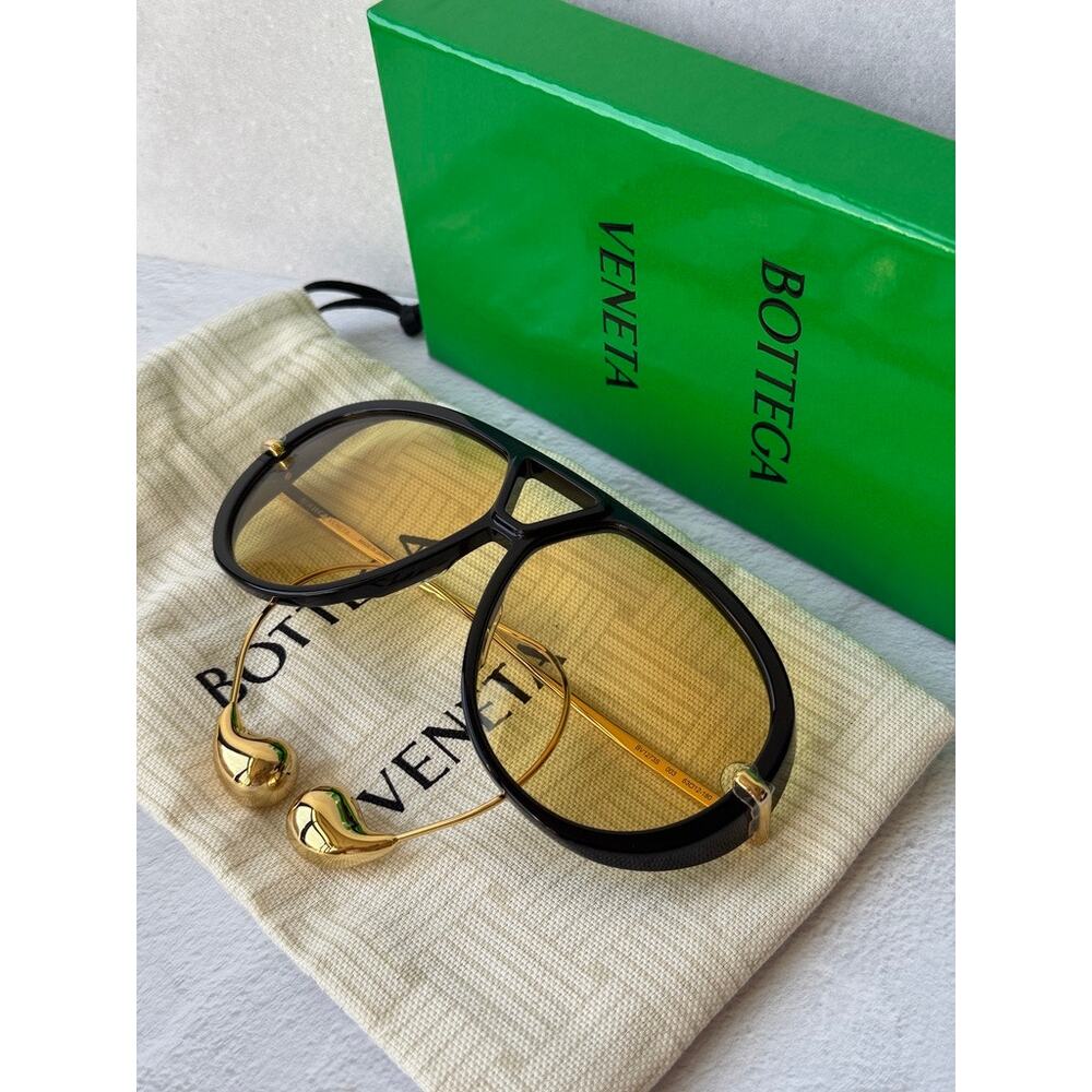 NEW Bottega Veneta BV1273S Drop Earring Sunglasses in Black - Picture 2 of 6